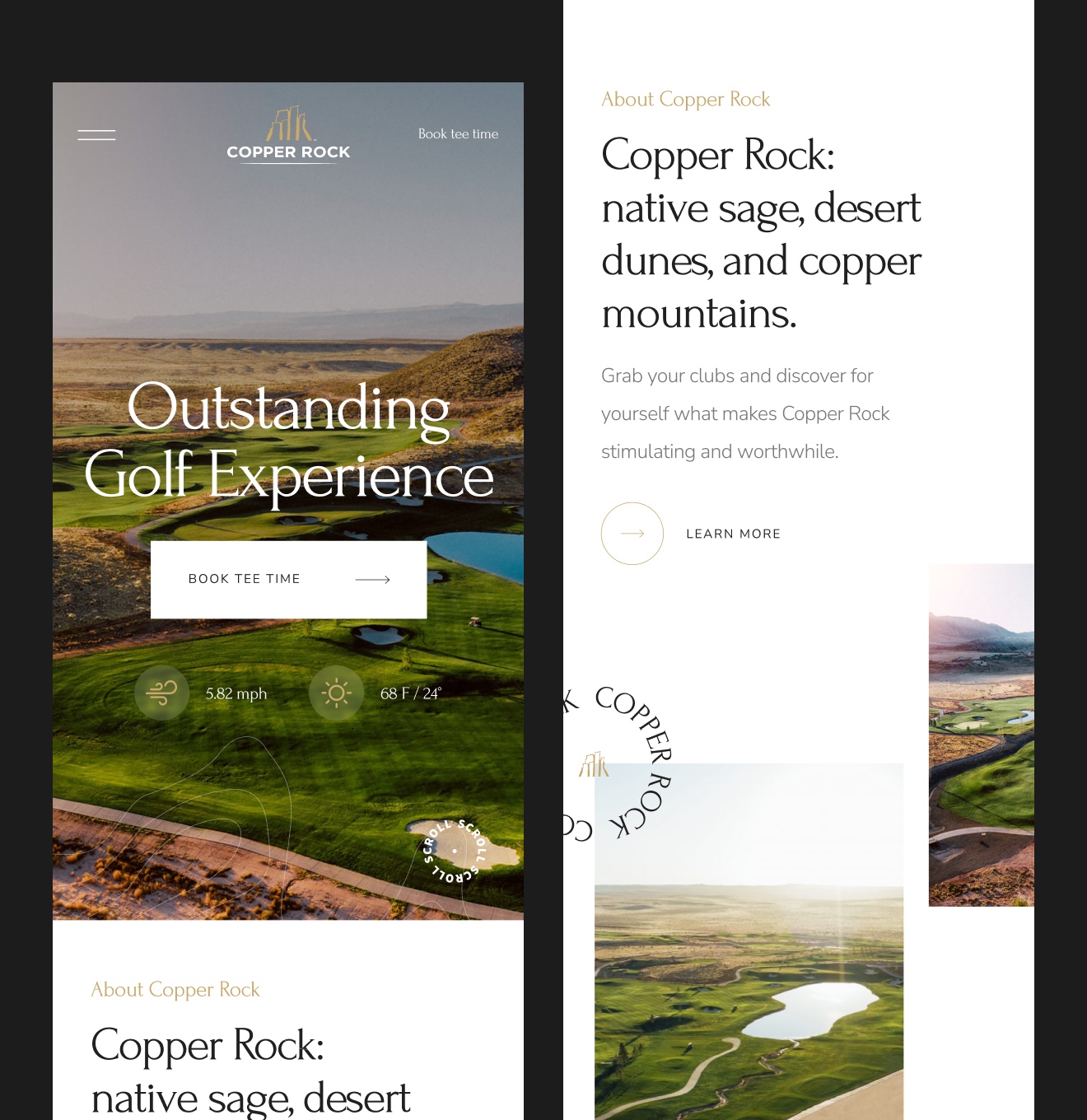 Copper Rock – sito web di prenotazione di comunità di golf - Website Development - Photo 12