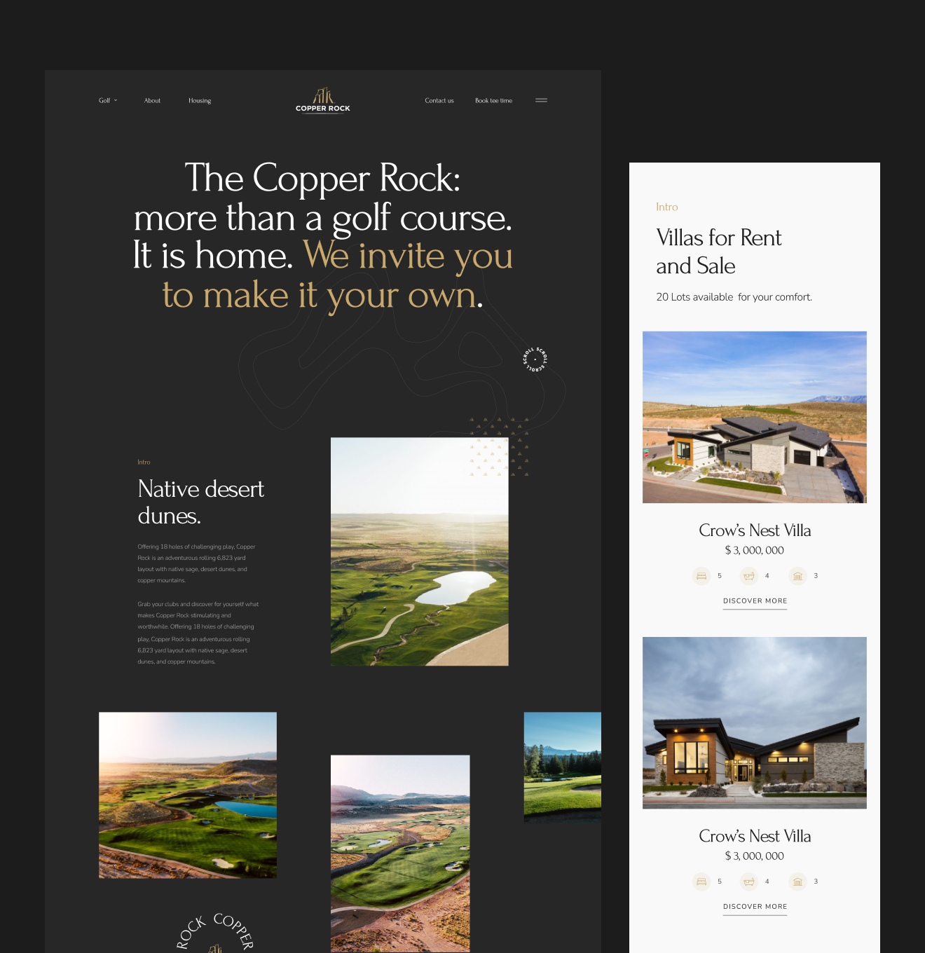 Copper Rock – sito web di prenotazione di comunità di golf - Website Development - Photo 4