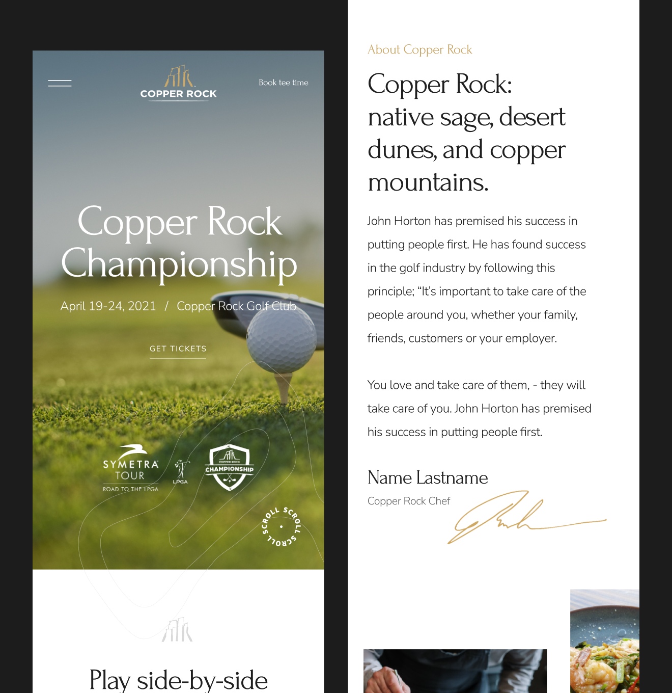 Copper Rock – sito web di prenotazione di comunità di golf - Website Development - Photo 7