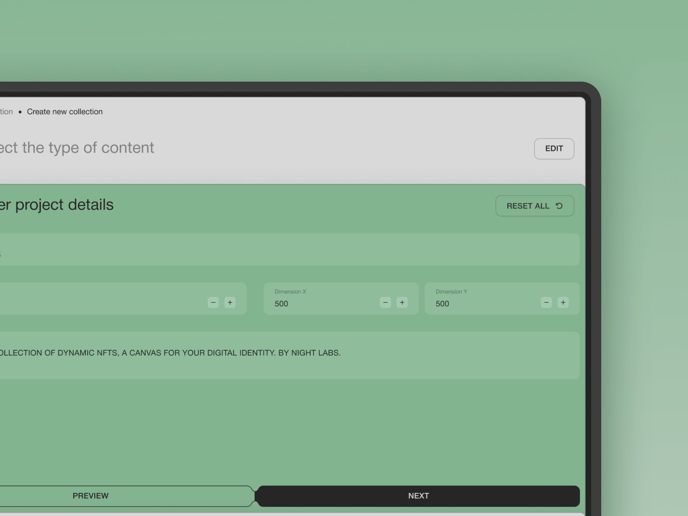 JoCreate – Application for creating NFT collections - Website Development - Photo 3