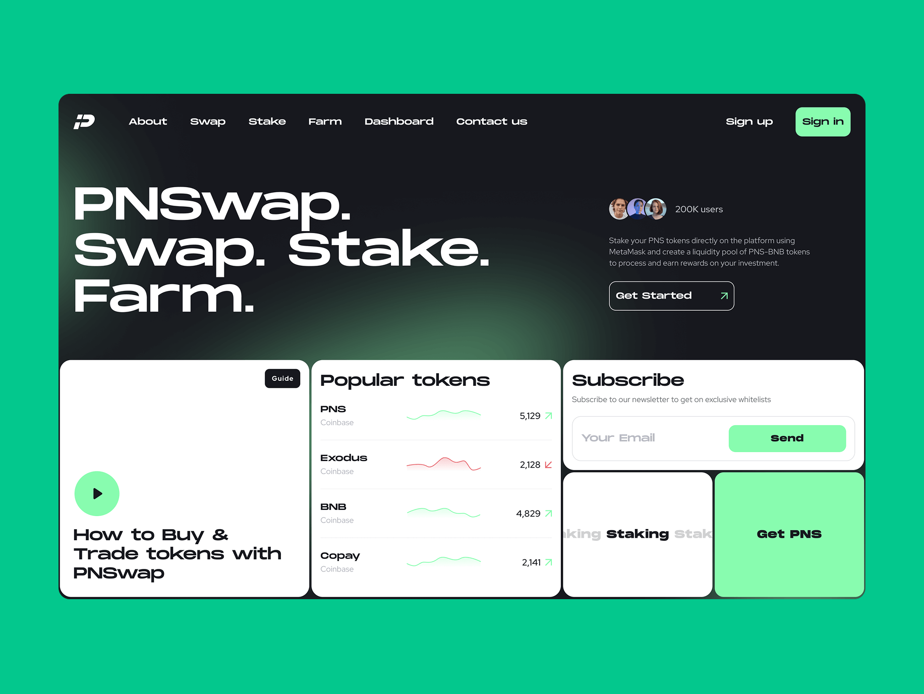 PNSwap – token exchange platform - Website Development - Photo 13