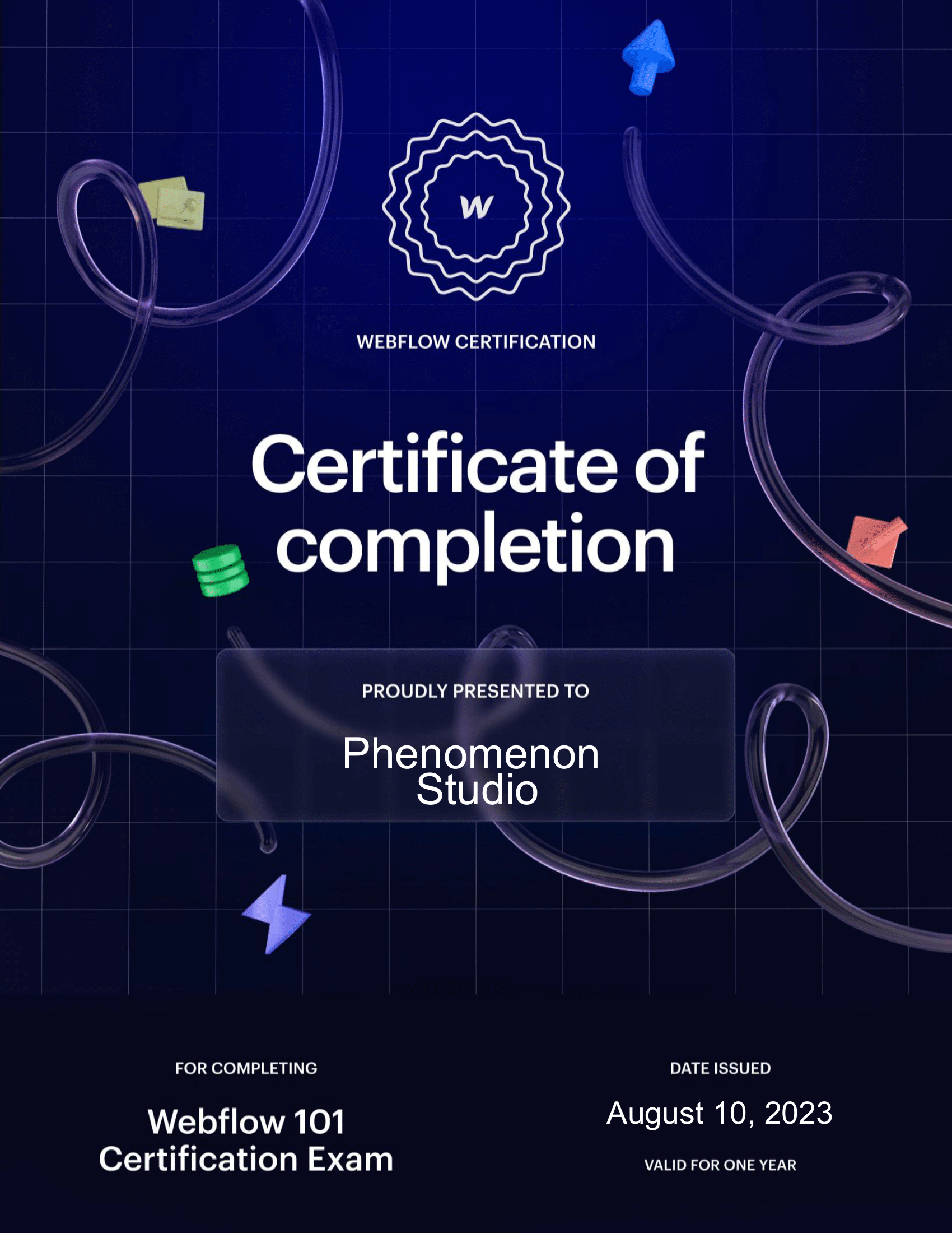 Phenomenon has received newly released Webflow certificates - Photo 1