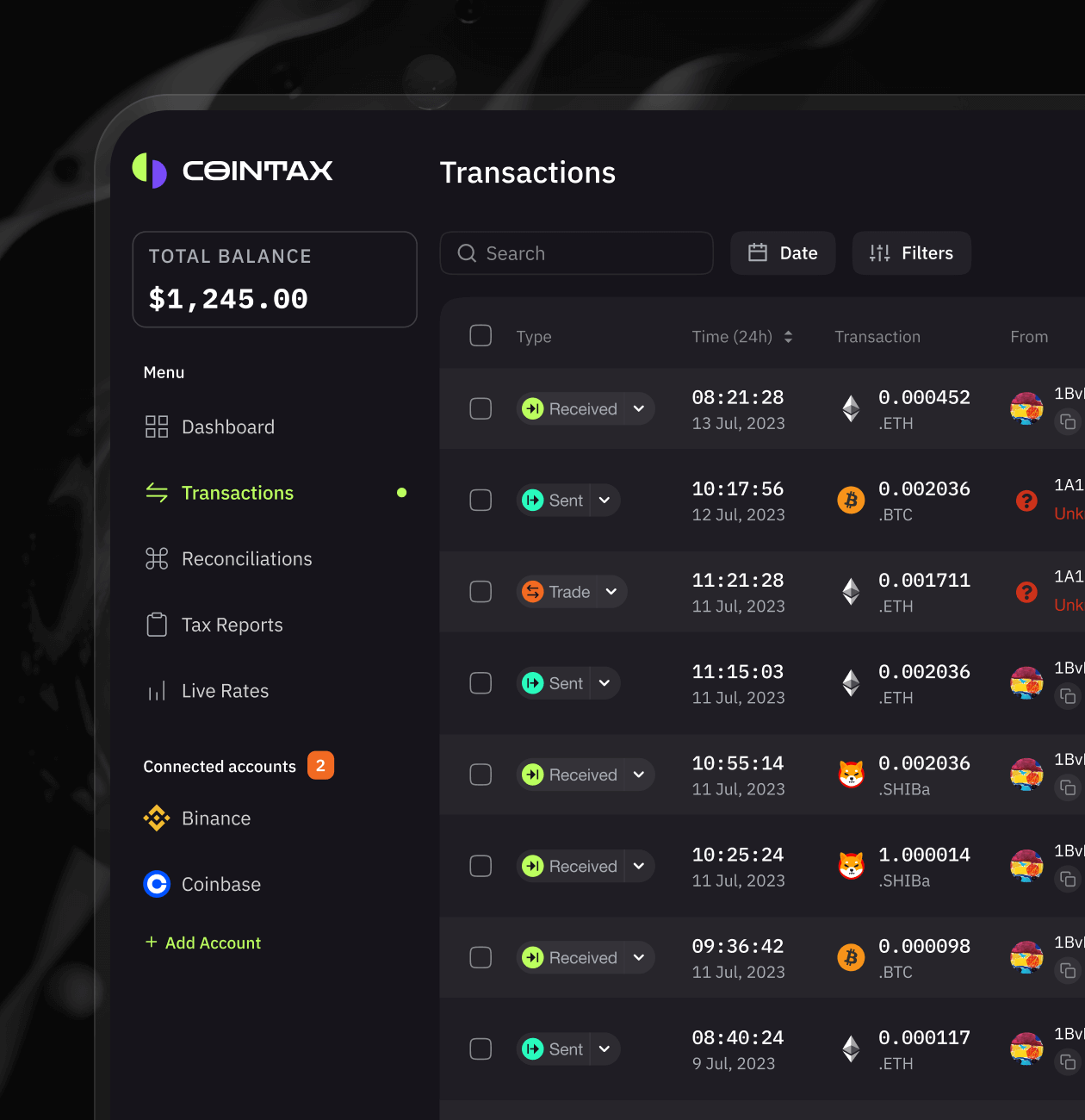 CoinTax – crypto tax reporting tool - Website Development - Photo 3