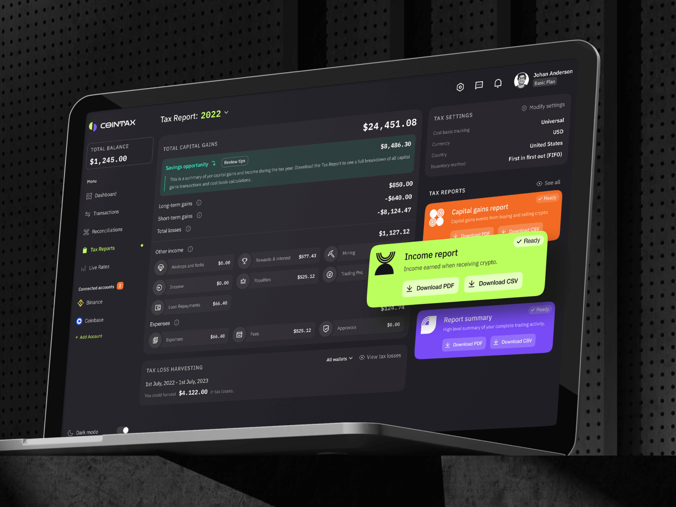CoinTax – crypto tax reporting tool - Website Development - Photo 4