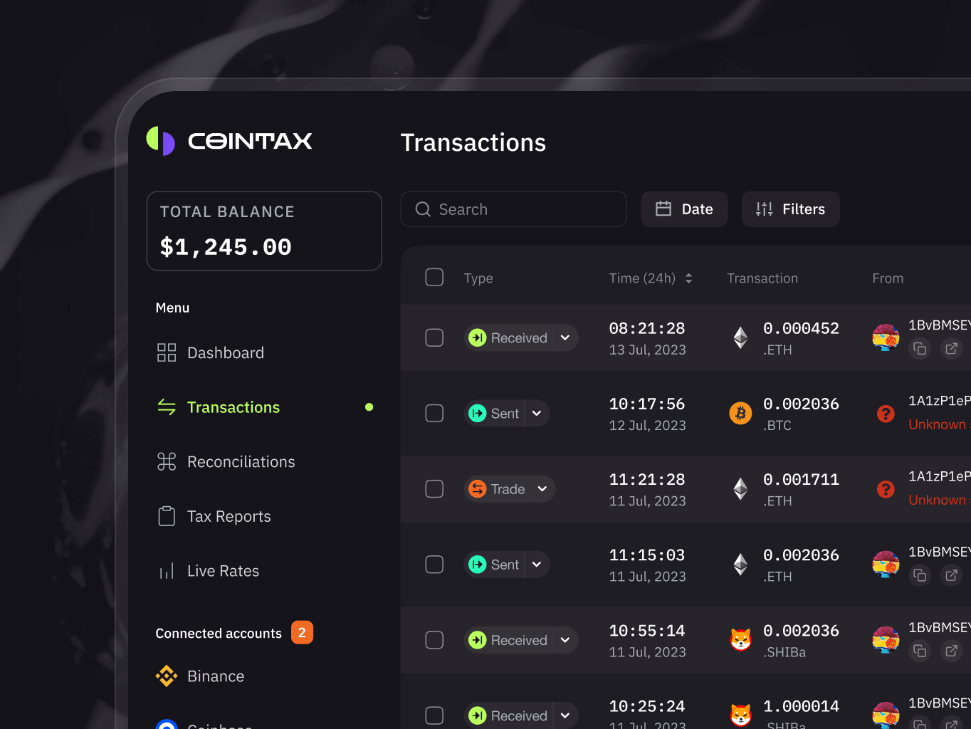 CoinTax – crypto tax reporting tool - Website Development - Photo 3