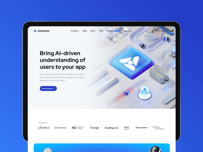 Assetario – website for the best in class platform for app personalization - image cover