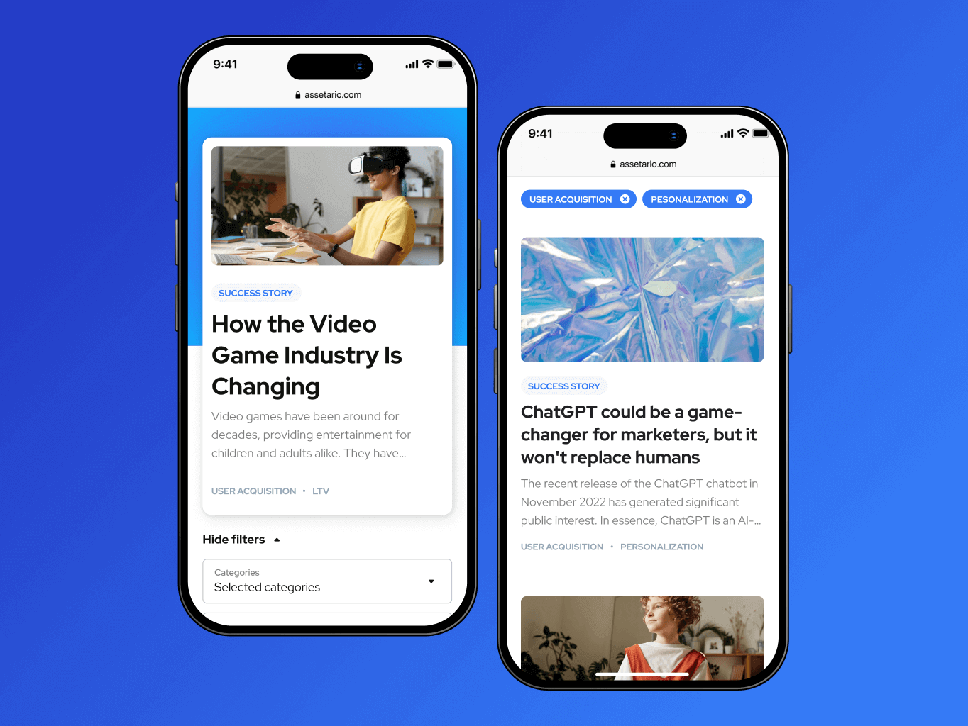 Assetario – website for the best in class platform for app personalization - Website Development - Photo 7