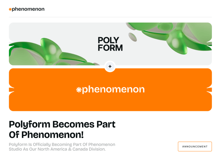 Polyform Joins Phenomenon Studio as North America Division - image cover
