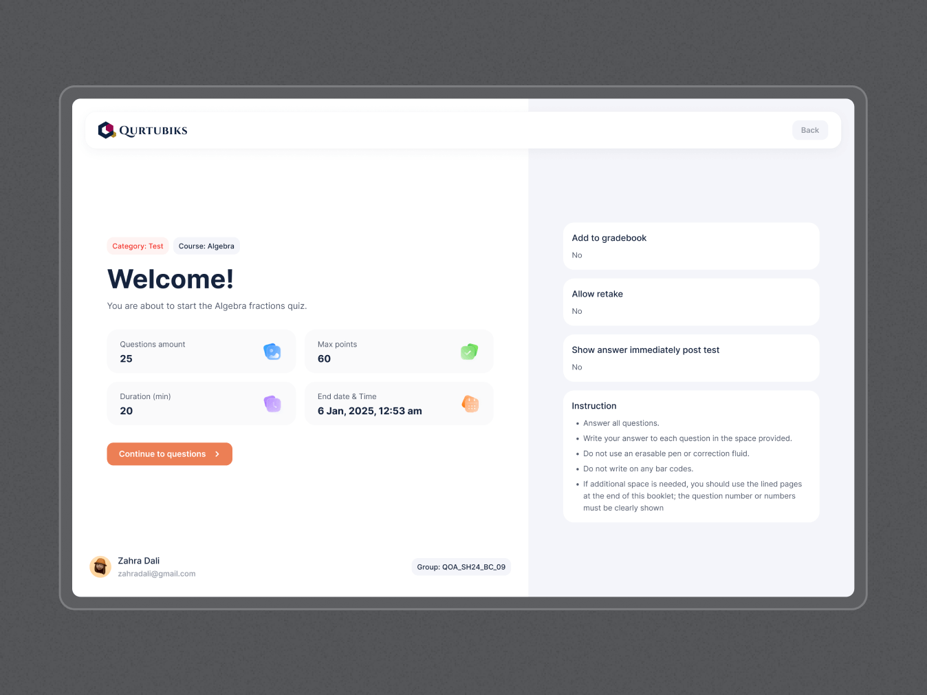 Qurtuba – online school platform - Website Development - Photo 3