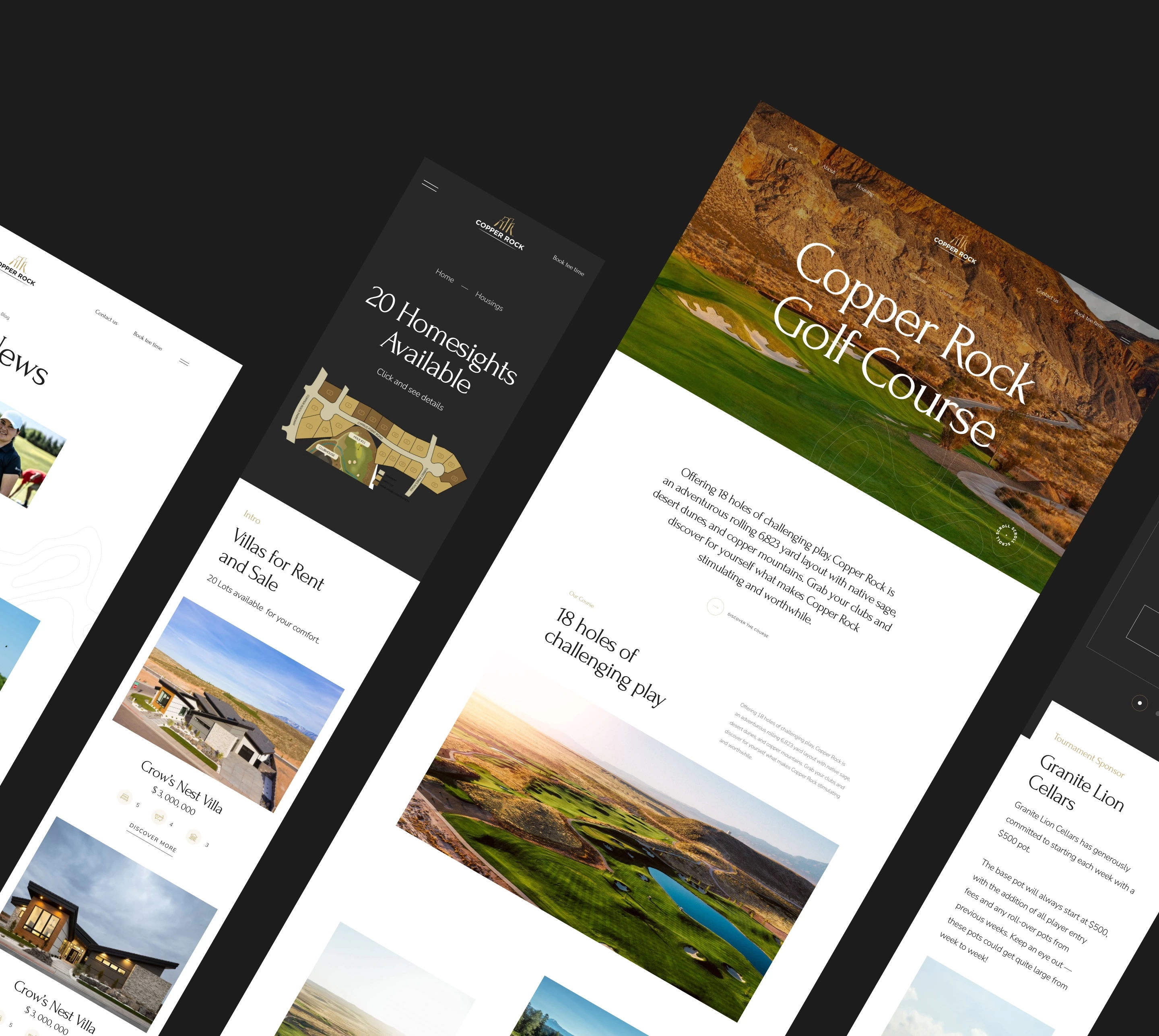 Copper Rock – golf community booking website - Website Development - Photo 5