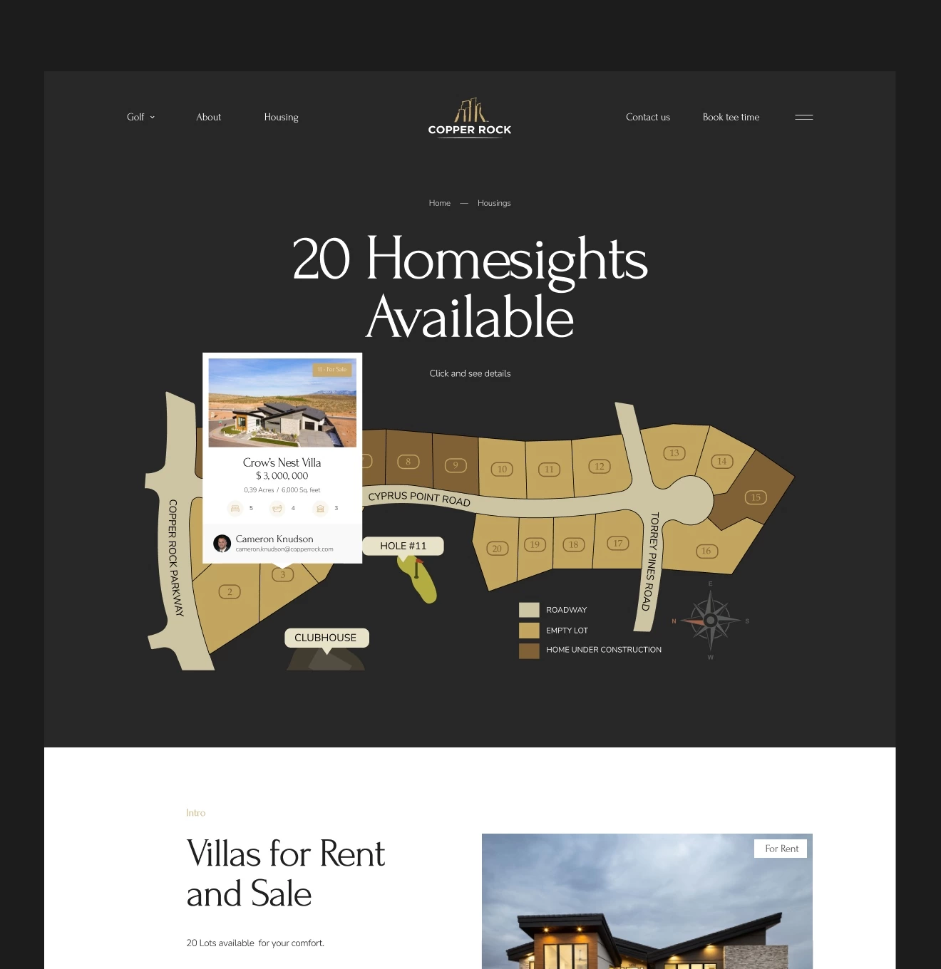 Copper Rock – golf community booking website - Website Development - Photo 2