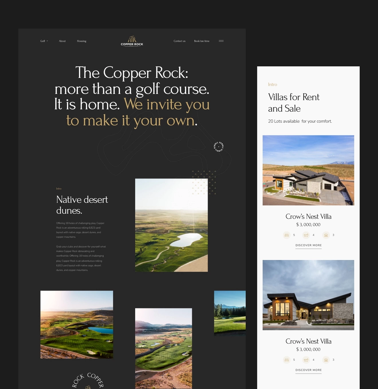 Copper Rock – golf community booking website - Website Development - Photo 4