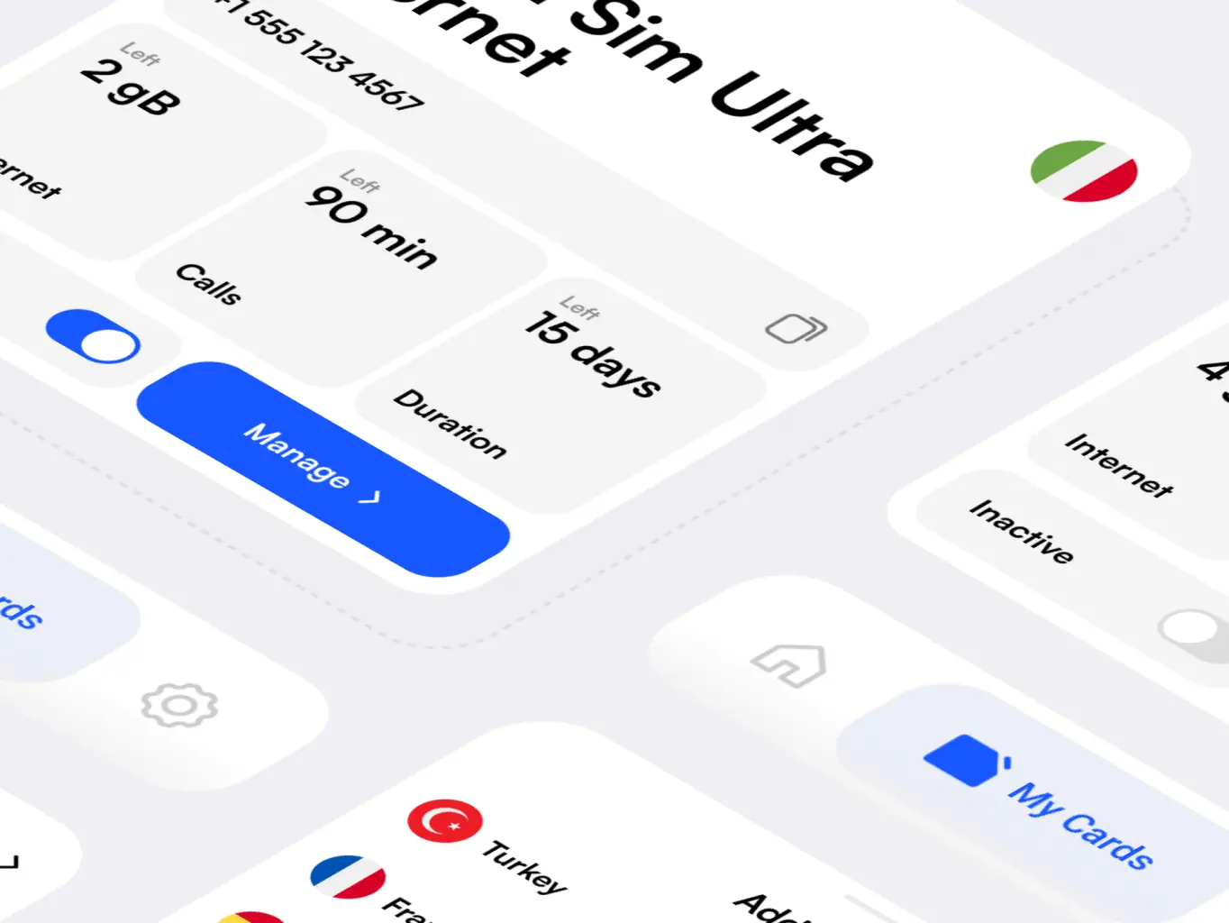 E-manager – mobile app for e-sim management - Website Development - Photo 5