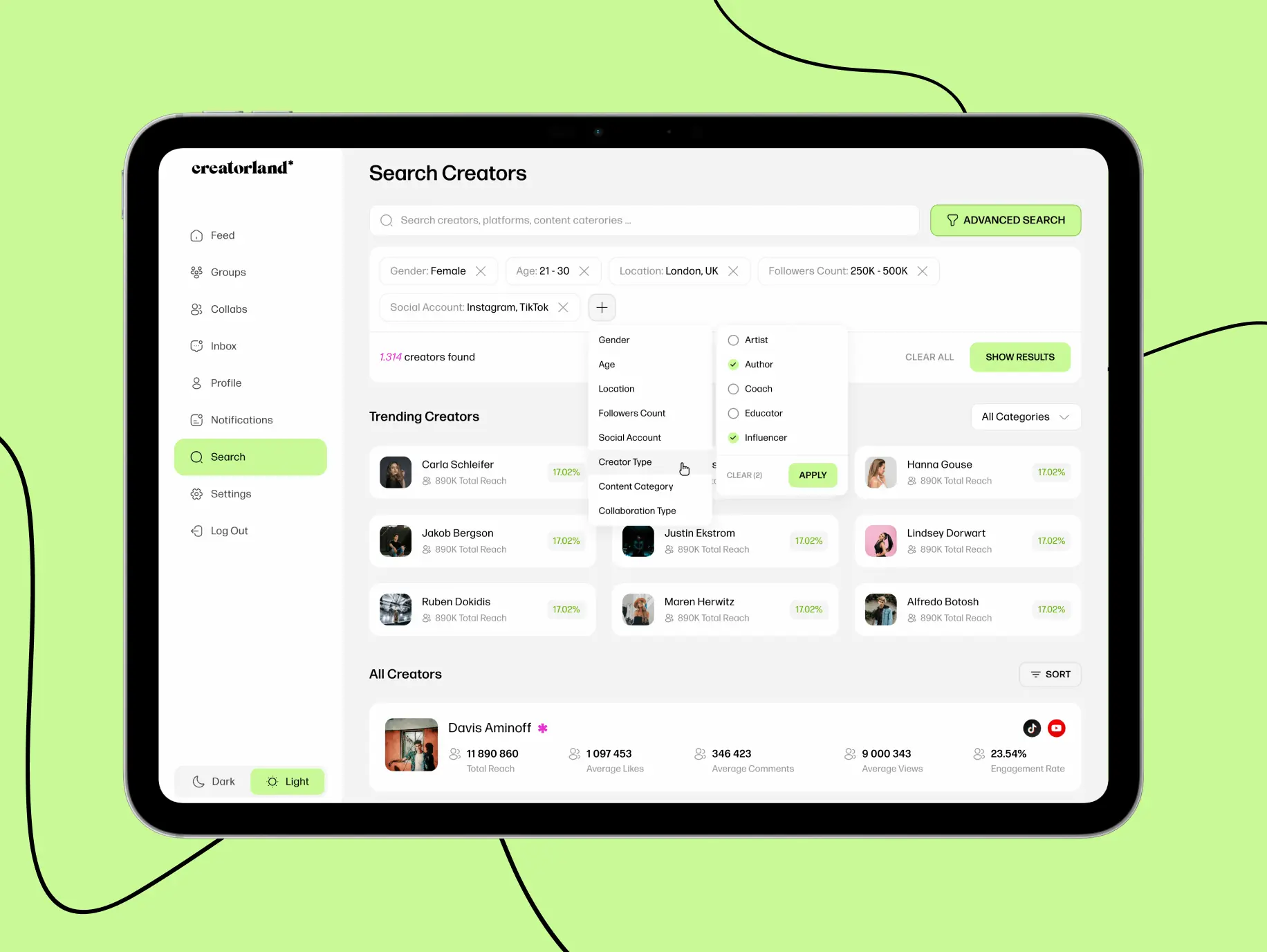 Creatorland – revolutionizing networking for Gen Z creators - Website Development - Photo 18