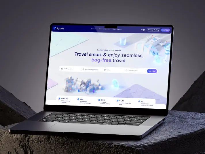 Airportr 2.0 – luggage carrying service website redesign - image cover