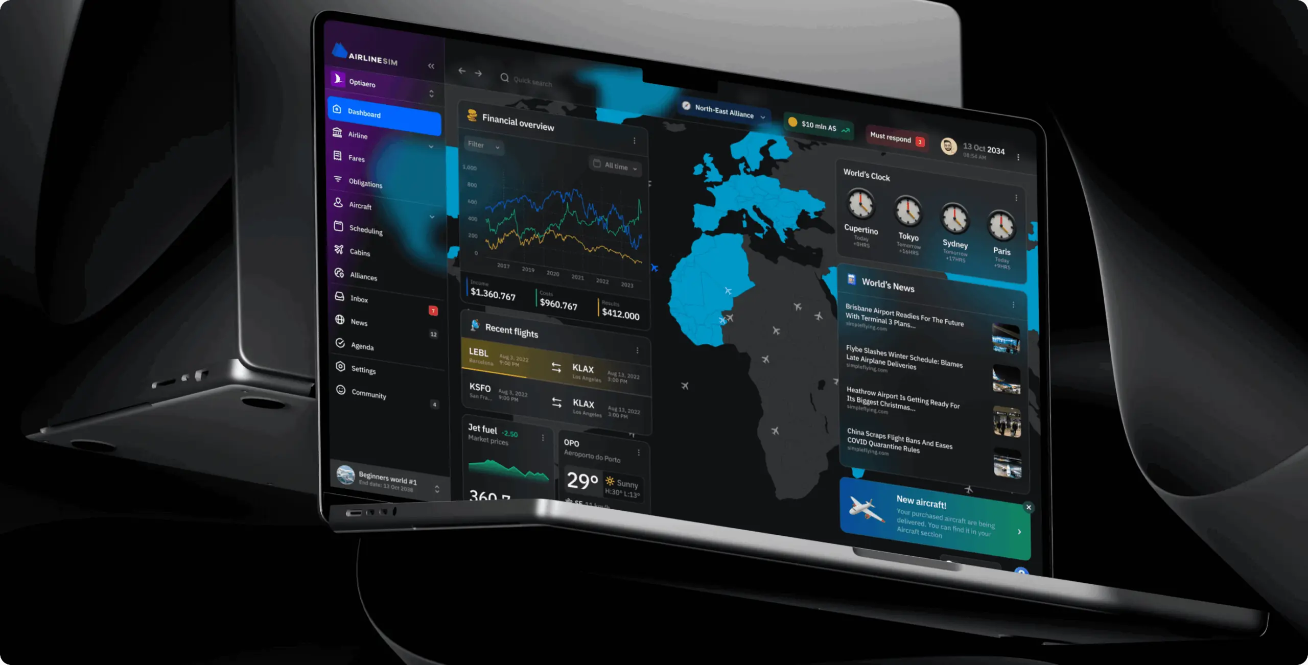 AirlineSim — realistic online airline management simulation - Website Development - Photo 1